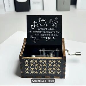 NEW WOODEN MUSIC BOX - FRIEND - great gift/present